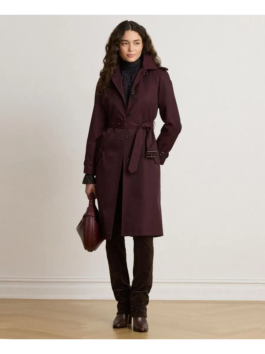 Пальто-тренч с поясом, на подкладке Lauren Ralph Lauren — изображение 3 из 5, черный