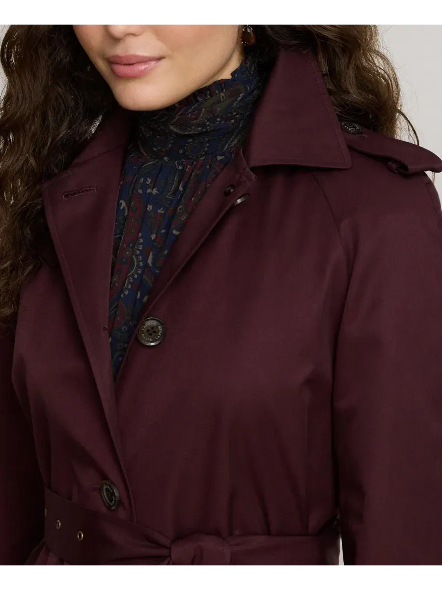 Пальто-тренч с поясом, на подкладке Lauren Ralph Lauren — изображение 4 из 5, черный