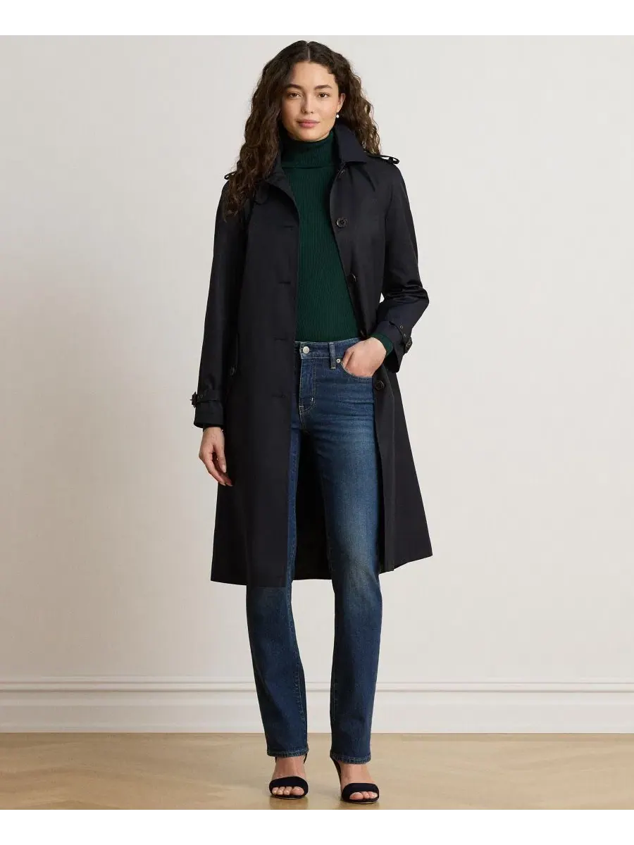 Пальто-тренч с поясом, на подкладке Lauren Ralph Lauren — изображение 2 из 6, темный темно-синий