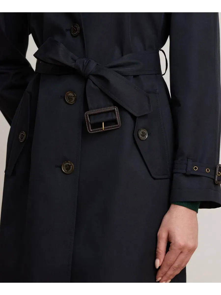 Пальто-тренч с поясом, на подкладке Lauren Ralph Lauren — изображение 5 из 6, темный темно-синий