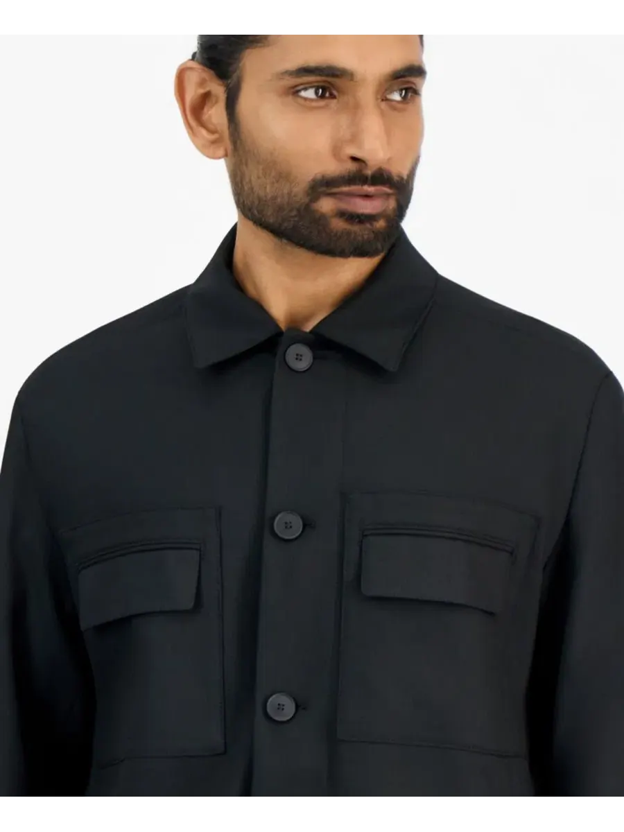 Пиджак slim fit из твила с плиссированной спинкой Juliano Hugo Boss — изображение 3 из 4, черный