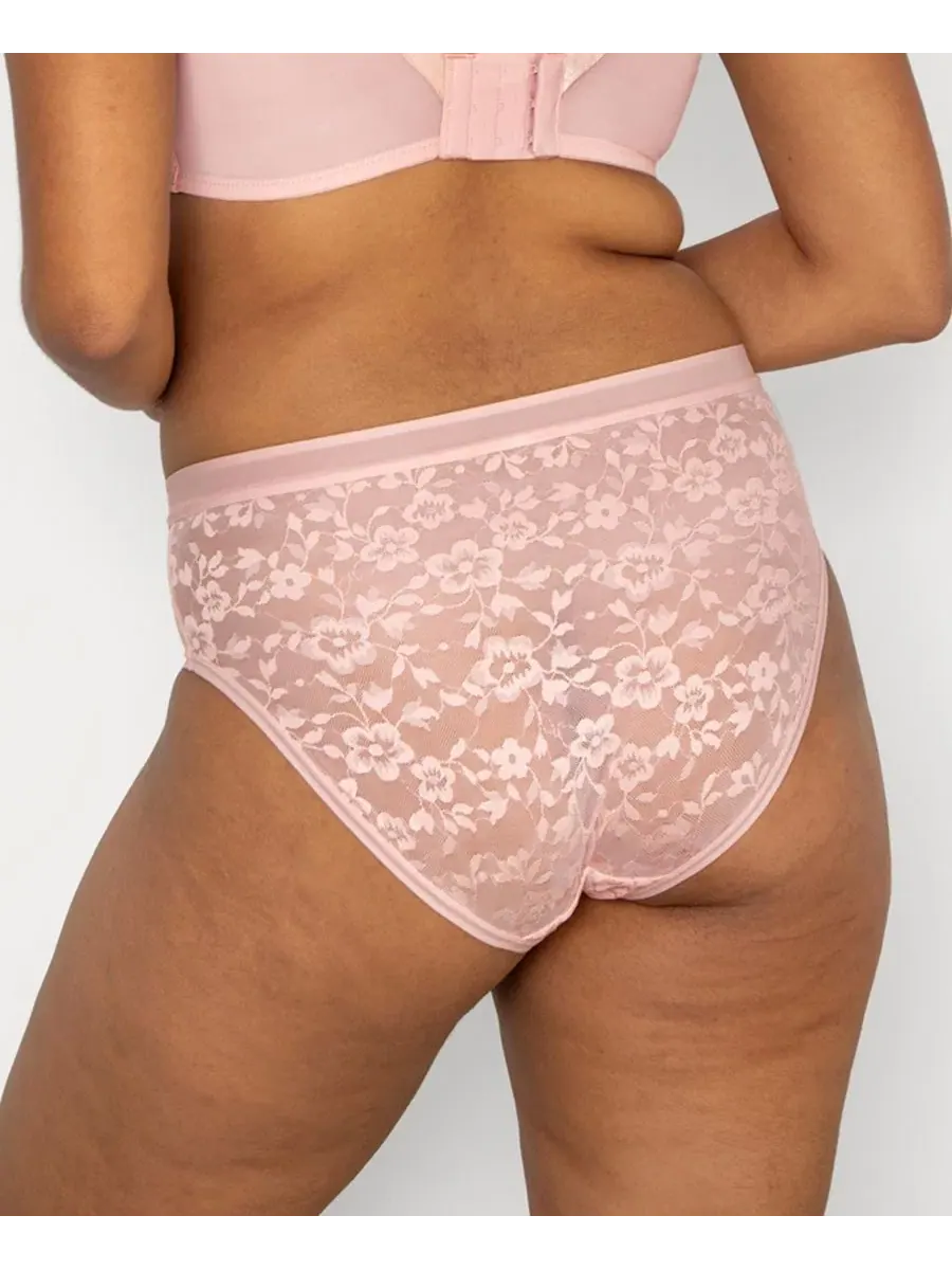 Трусы-слипы с кружевом, высокие, без швов Curvy Couture — изображение 4 из 4, розовый