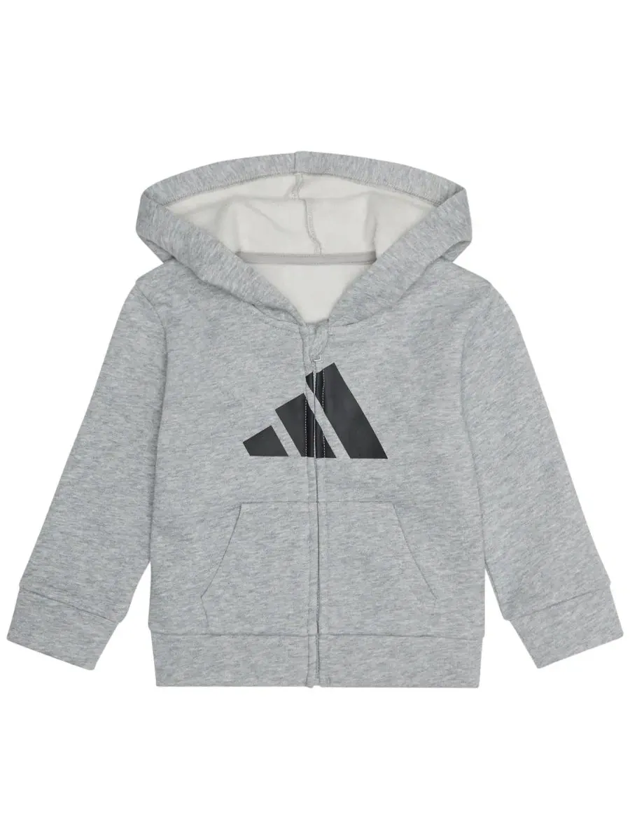 Комплект из футера: куртка на молнии с капюшоном и джоггеры adidas — изображение 5 из 6, серый