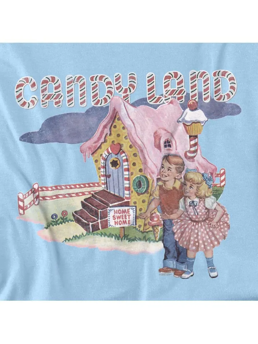 Футболка хлопковая с принтом Candy Land Hasbro+ — изображение 3 из 3, светлый синий