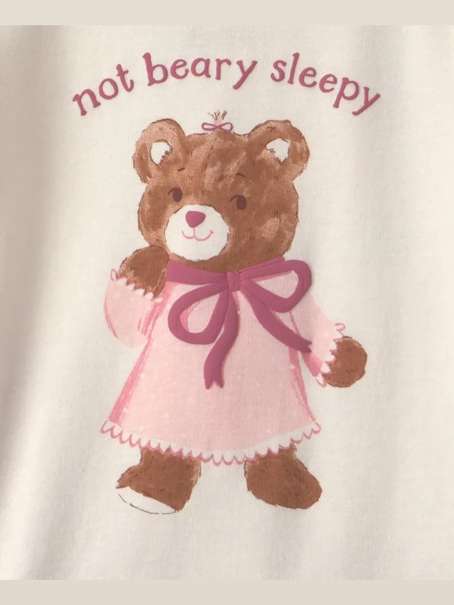 Комплект детских пижам Bear Varsity Carter's — изображение 2 из 5, розовый/кремовый