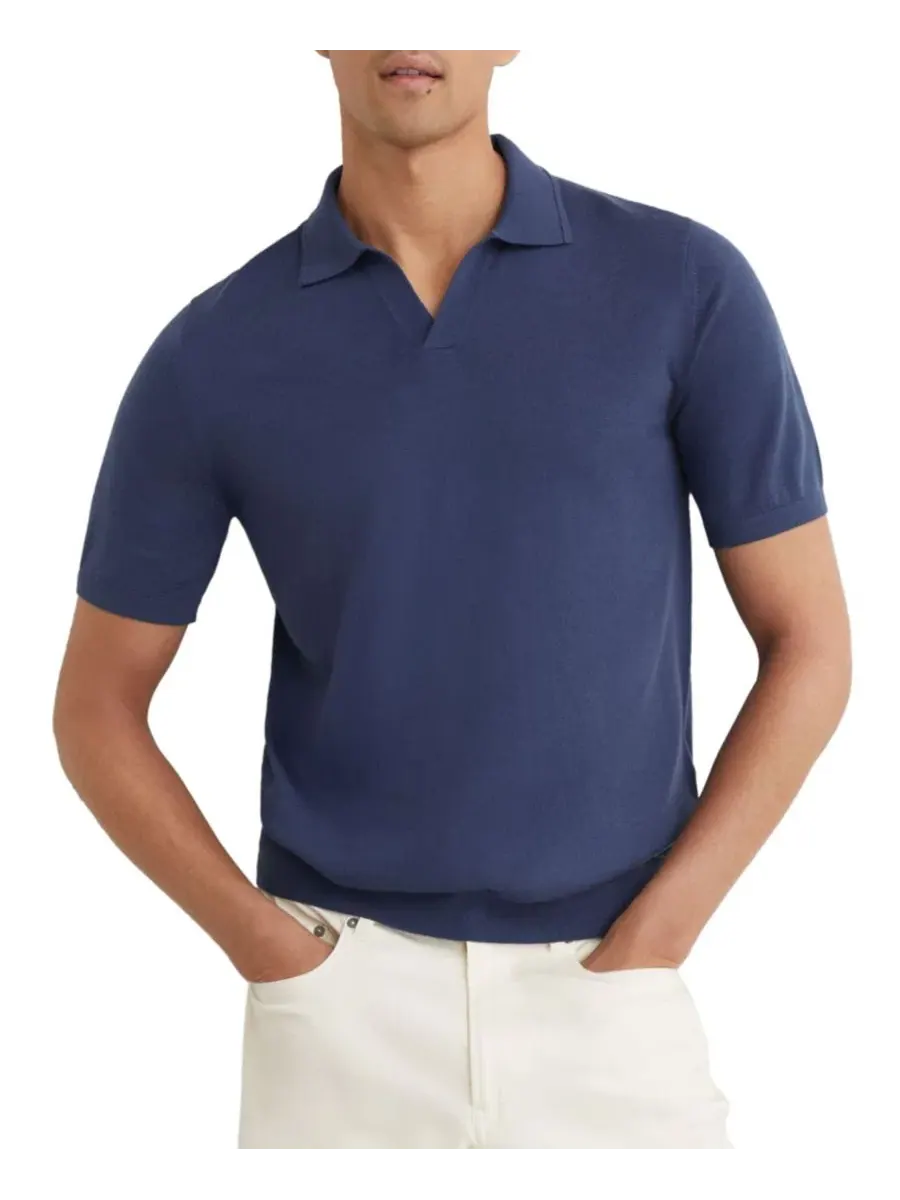 Мужское поло из мериносовой шерсти Duchie Open Collar REISS