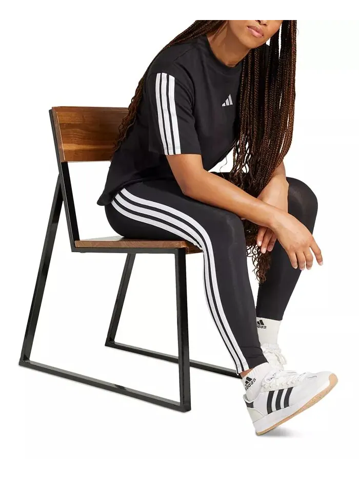 Женские облегающие леггинсы полной длины с высокой посадкой adidas — изображение 3 из 5, черный/белый