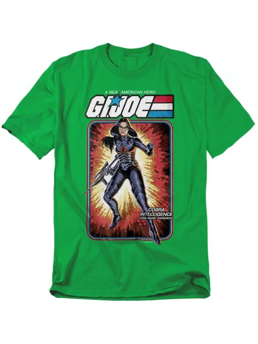 Футболка с принтом G.I. Joe Baroness Card Hasbro+ — изображение 1 из 3, зеленый