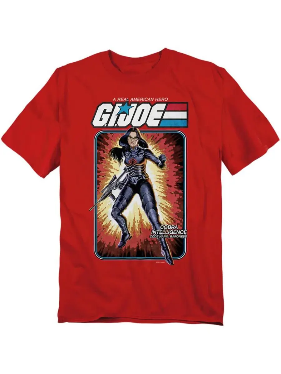 Футболка с принтом Men's + G.I. Joe Baroness Card T Shirt Hasbro+ — красный