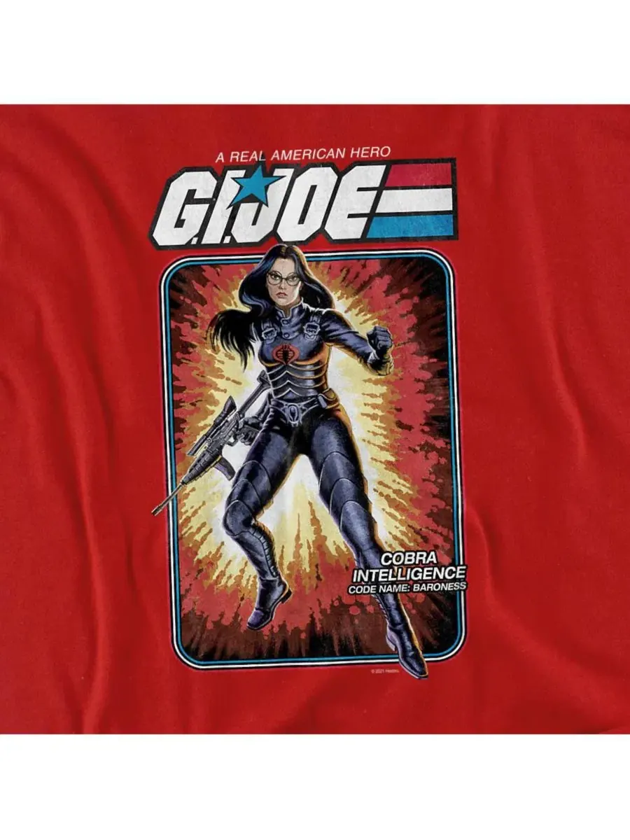 Футболка с принтом Men's + G.I. Joe Baroness Card T Shirt Hasbro+ — изображение 2 из 3, красный