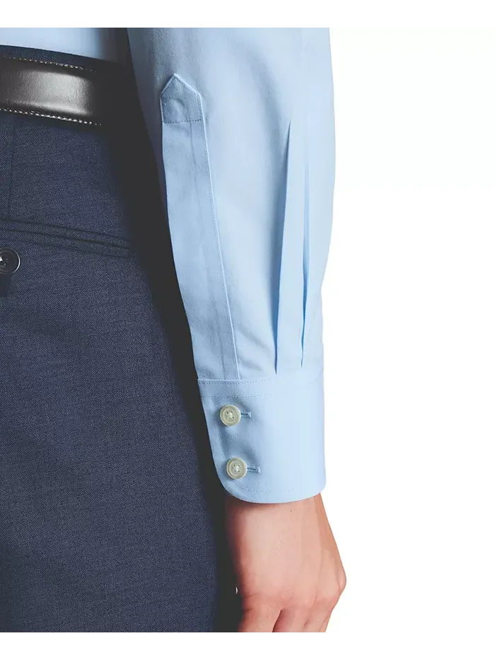 Мужская рубашка из поплина Slim-Fit Charles Tyrwhitt — изображение 3 из 4, синий