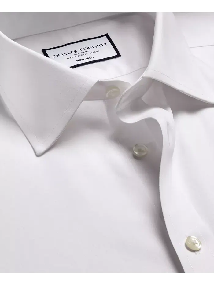 Мужская рубашка из поплина Slim-Fit Charles Tyrwhitt — изображение 4 из 5, белый