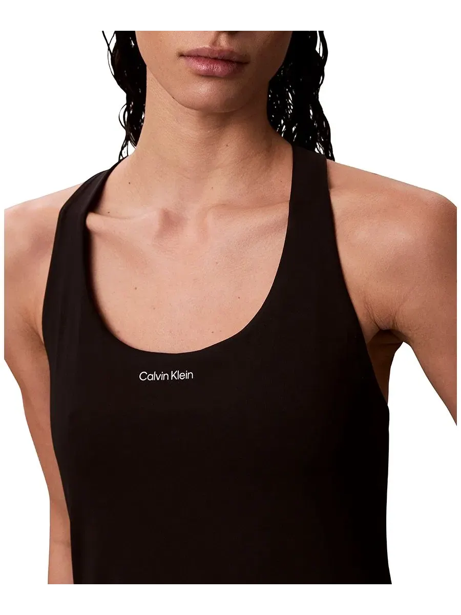 Платье с вырезом лодочка Calvin Klein Performance — изображение 4 из 5, черный