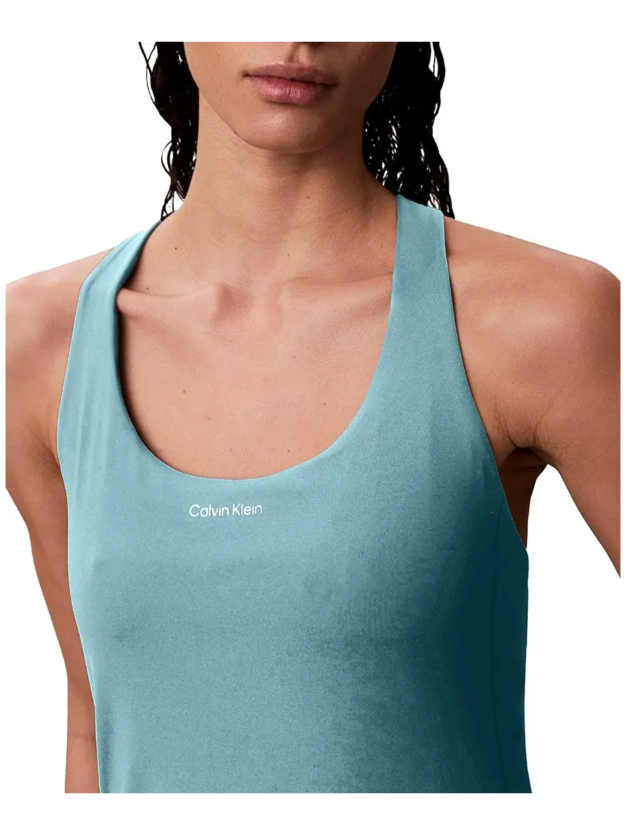 Платье спортивное Active с вырезом лодочка Calvin Klein Performance — изображение 4 из 5, синий