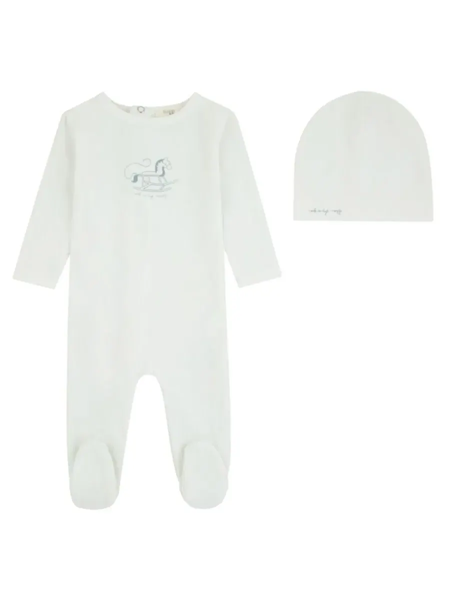 Комплект слипа и шапки Rocking Horse из хлопка NoggiWear — бежевый