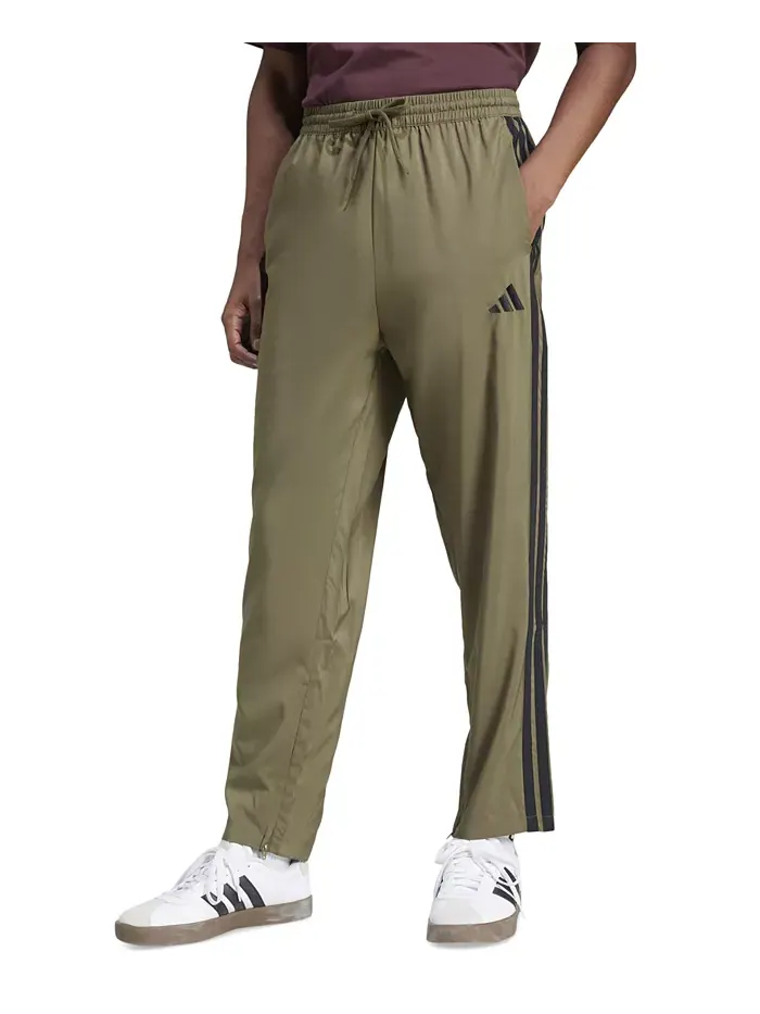 Мужские брюки Stanford Essential с тремя полосками и открытым низом adidas — изображение 1 из 4, оливковый