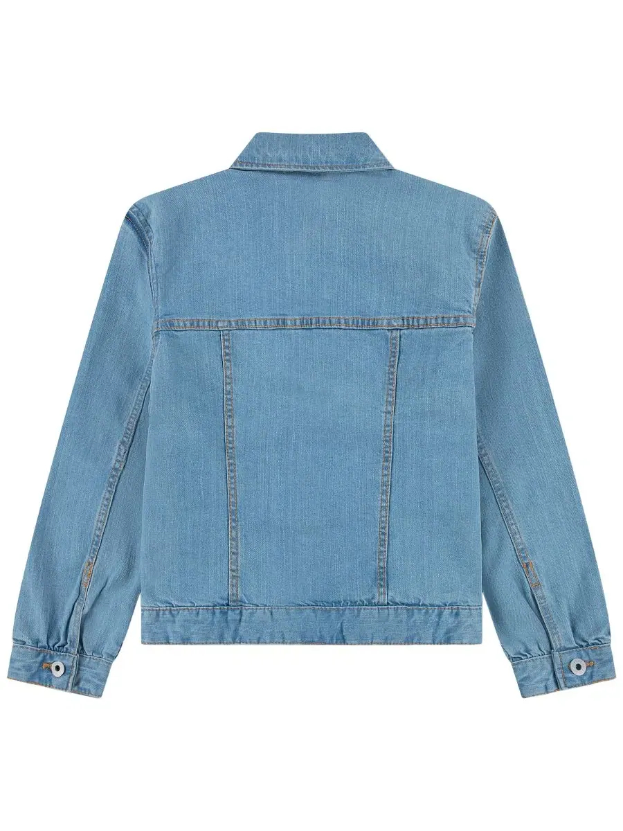 Детская джинсовая куртка с вышивкой abercrombie kids — изображение 2 из 3, светлый синий