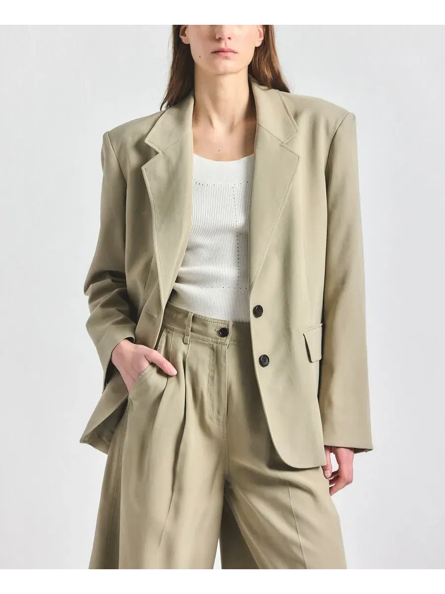 Пиджак свободного кроя Poppy Notch Lapel Collar Derek Lam 10 Crosby — серебристый