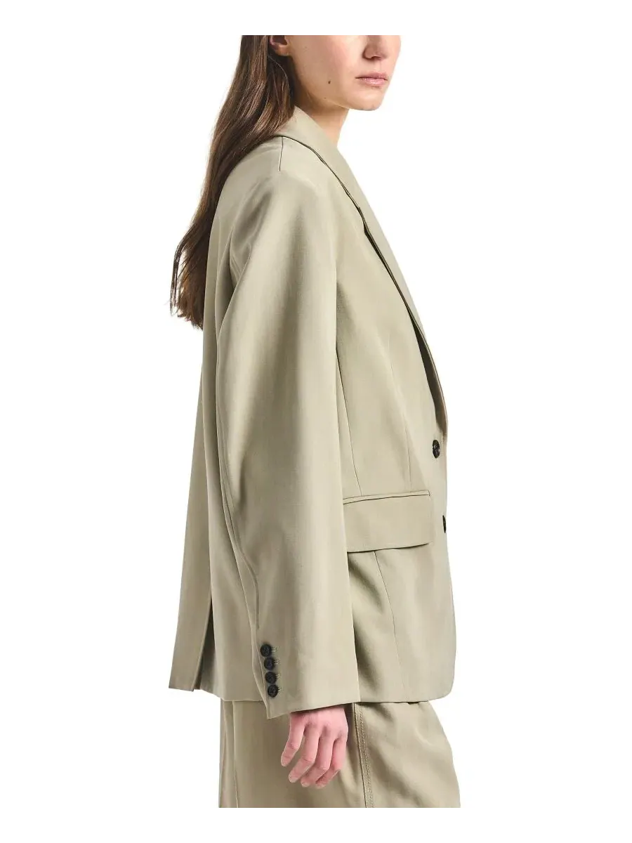 Пиджак свободного кроя Poppy Notch Lapel Collar Derek Lam 10 Crosby — изображение 2 из 4, серебристый