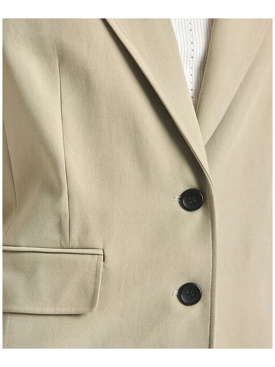 Пиджак свободного кроя Poppy Notch Lapel Collar Derek Lam 10 Crosby — изображение 3 из 4, серебристый