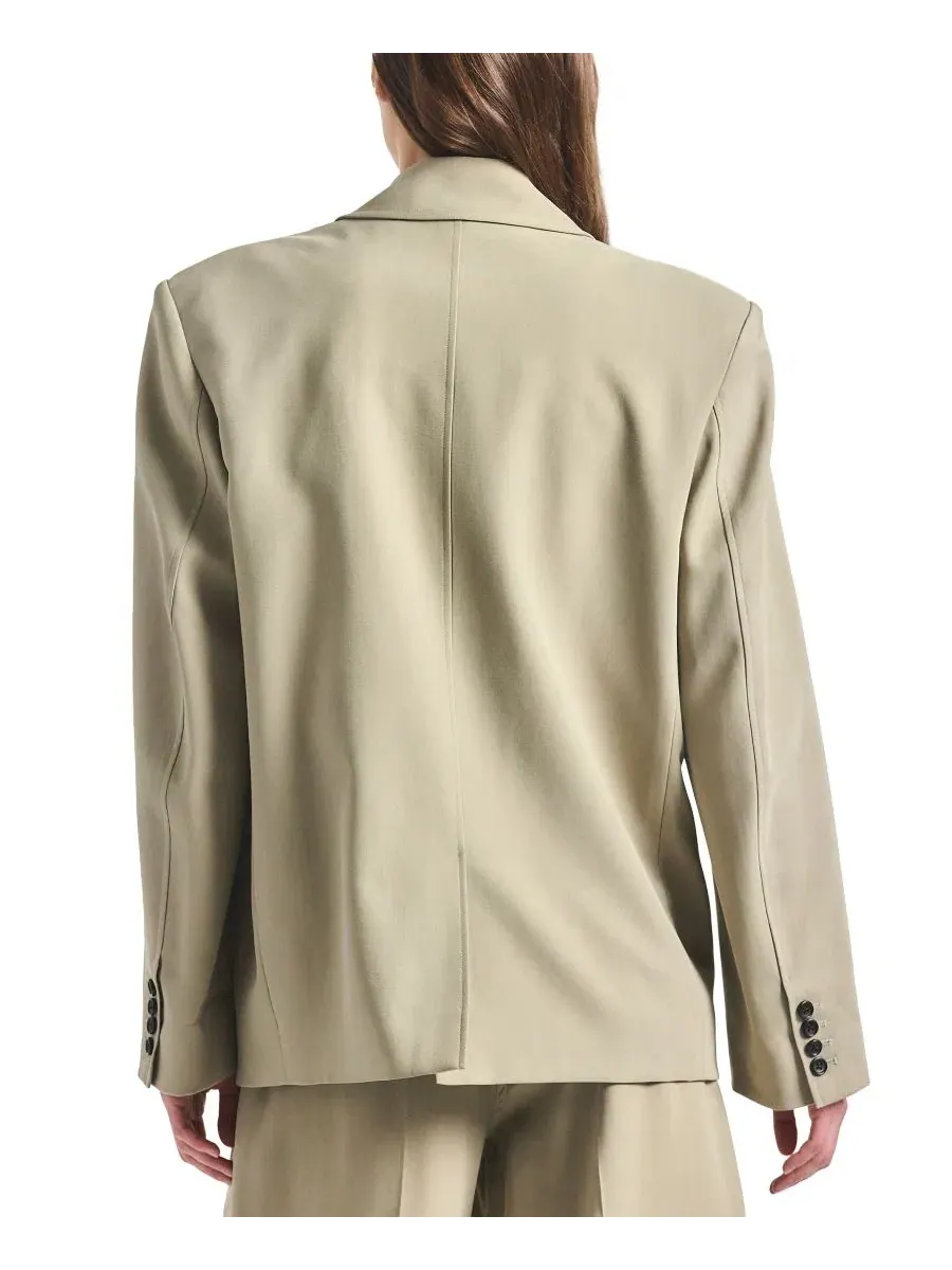 Пиджак свободного кроя Poppy Notch Lapel Collar Derek Lam 10 Crosby — изображение 4 из 4, серебристый