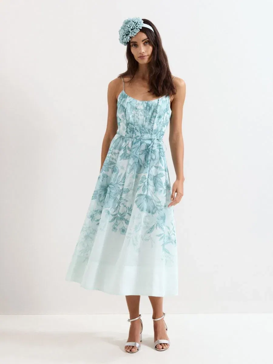 Платье миди Velicia Floral Phase Eight — изображение 2 из 8, бледный синий
