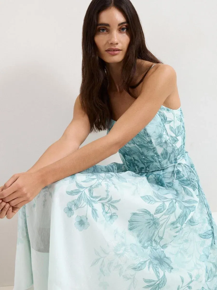 Платье миди Velicia Floral Phase Eight — изображение 6 из 8, бледный синий