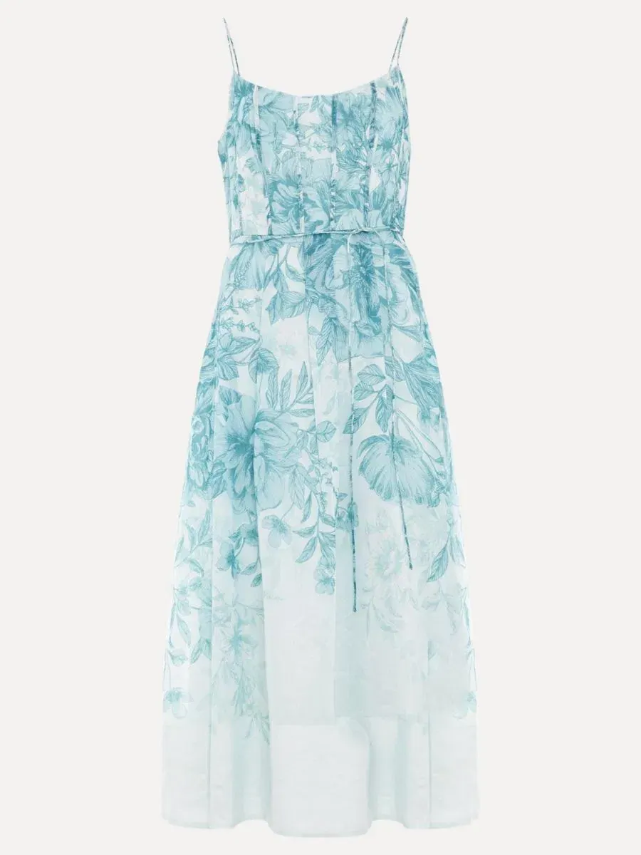 Платье миди Velicia Floral Phase Eight — изображение 8 из 8, бледный синий