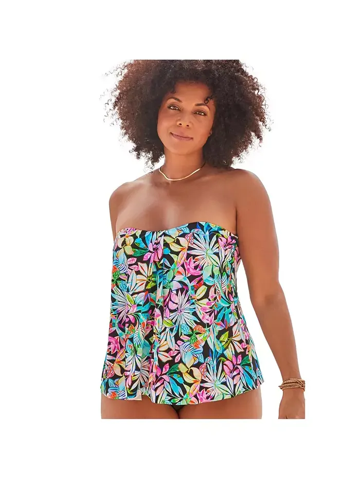 Женский топ-танкини Flyaway Bandeau Swimsuits for All — изображение 1 из 2, мульти