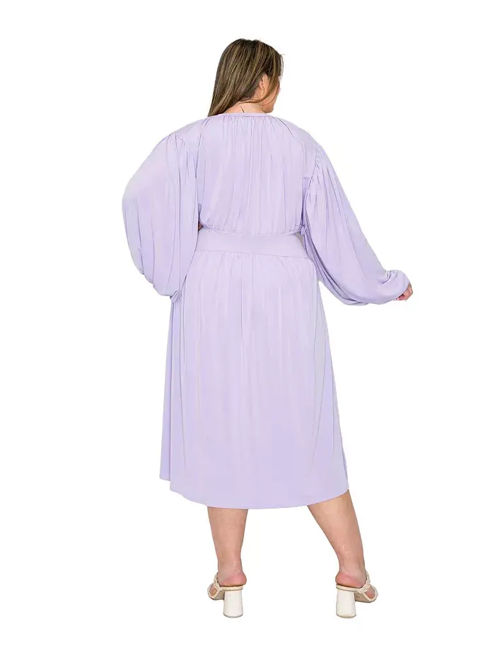 Платье миди Audrey больших размеров с рюшами L I V D — изображение 3 из 3, фиолетовый