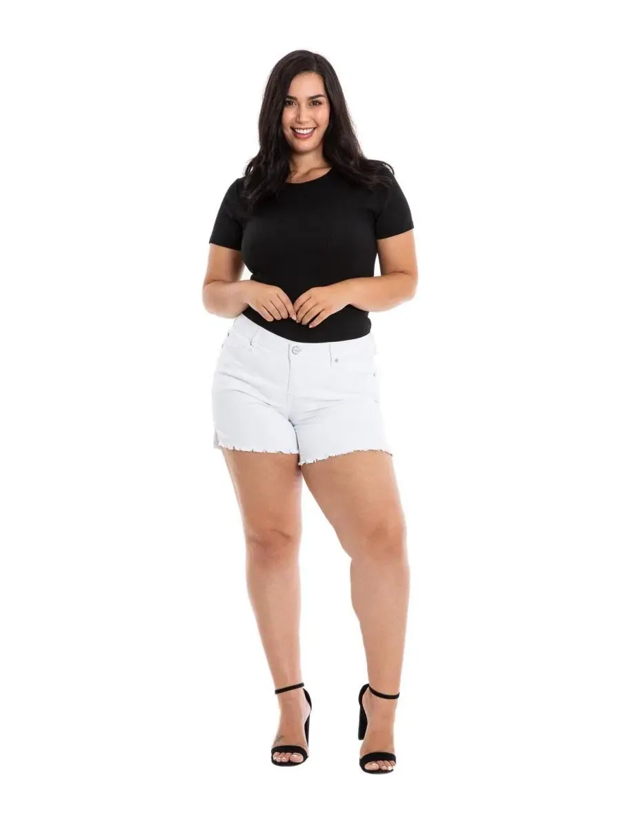 Шорты с боковыми разрезами, модель Side Vent Shorts SLINK Jeans — белый