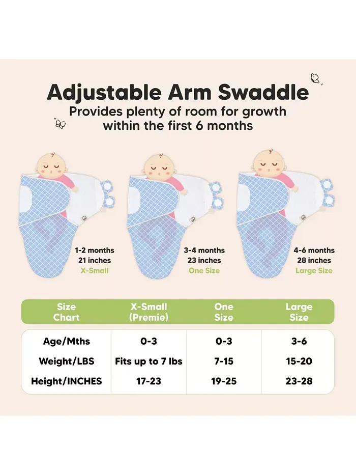 3pk Soothe Baby Swaddle, органические спальные мешки-пеленки для младенцев, спальный мешок-пеленка — изображение 6 из 9