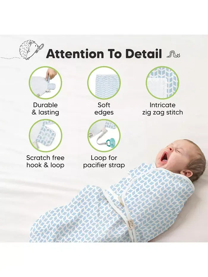 3pk Soothe Baby Swaddle, органические спальные мешки-пеленки для младенцев, спальный мешок-пеленка — изображение 8 из 9