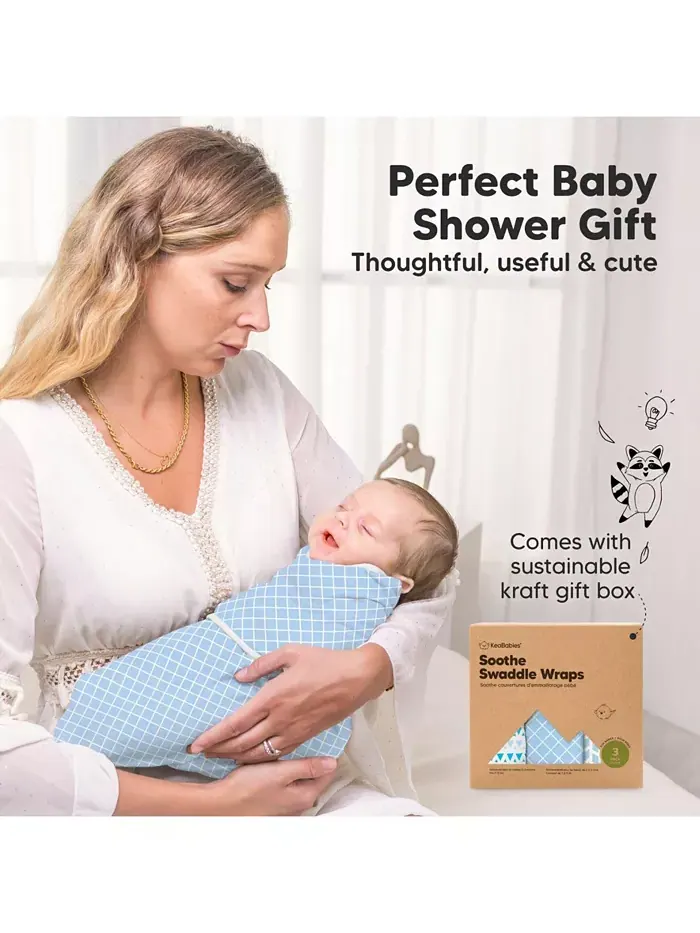 3pk Soothe Baby Swaddle, органические спальные мешки-пеленки для младенцев, спальный мешок-пеленка — изображение 9 из 9