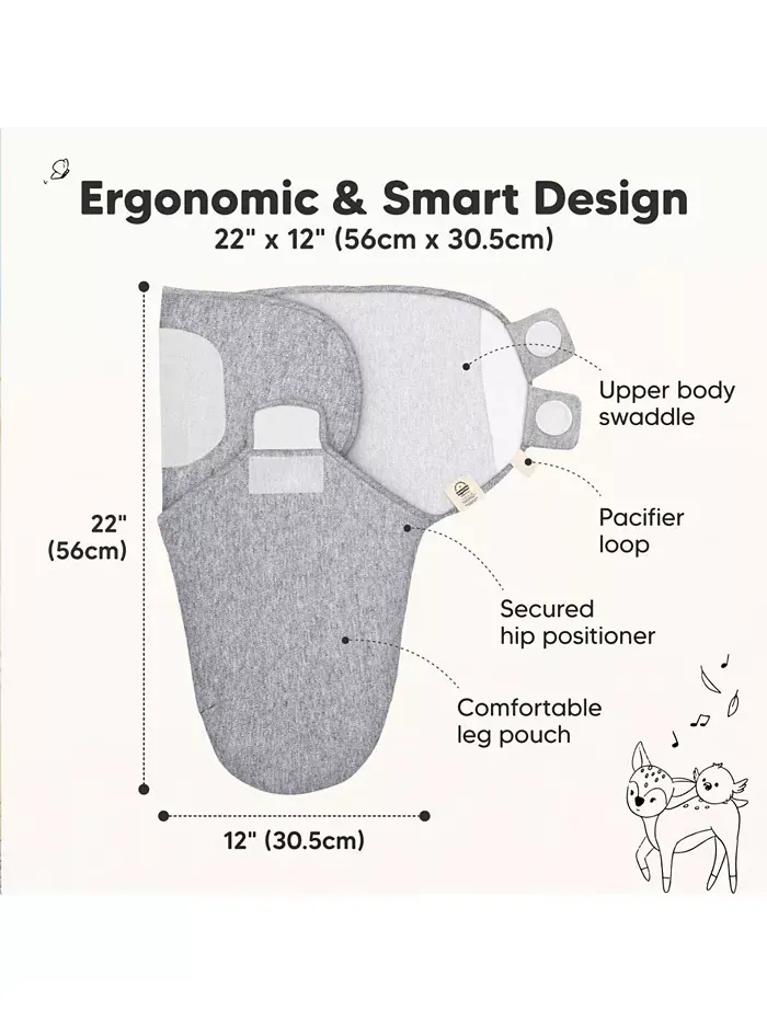 3pk Soothe Baby Swaddle, органические спальные мешки-пеленки для младенцев, спальный мешок-пеленка — изображение 3 из 10