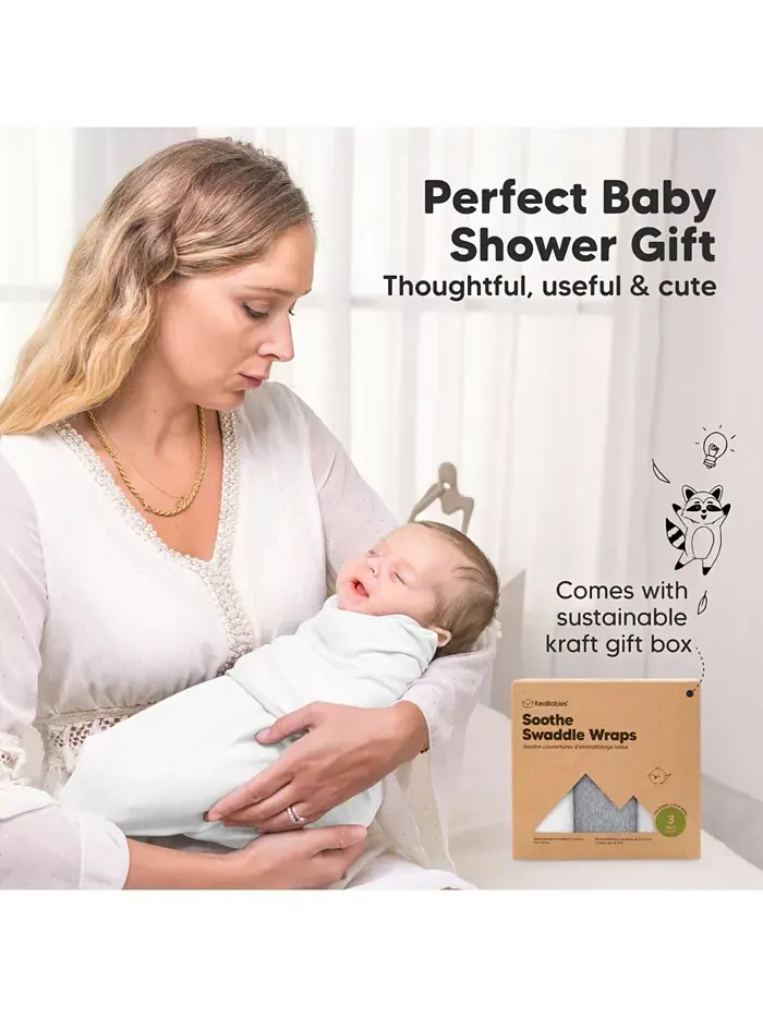3pk Soothe Baby Swaddle, органические спальные мешки-пеленки для младенцев, спальный мешок-пеленка — изображение 6 из 10