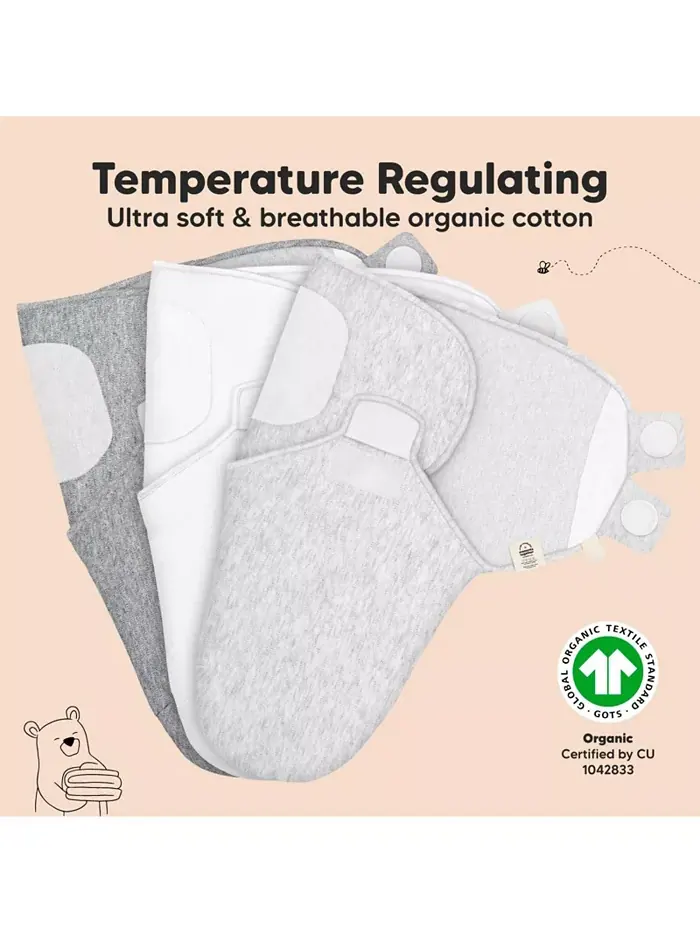 3pk Soothe Baby Swaddle, органические спальные мешки-пеленки для младенцев, спальный мешок-пеленка — изображение 10 из 10