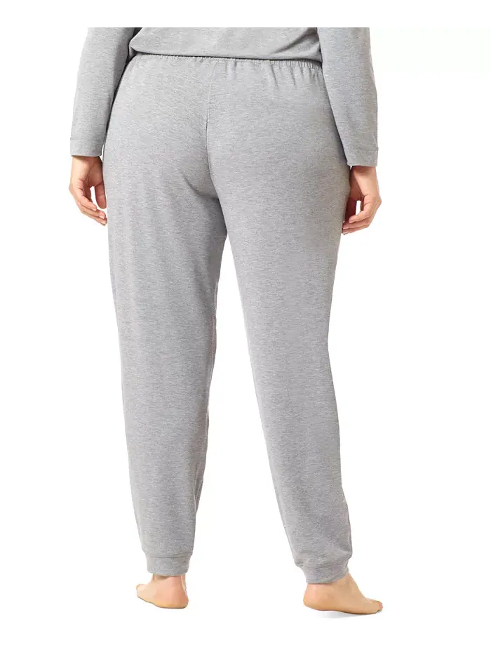 Брюки для отдыха с манжетами из французского велюра Plus Size Hue — изображение 5 из 5, серый