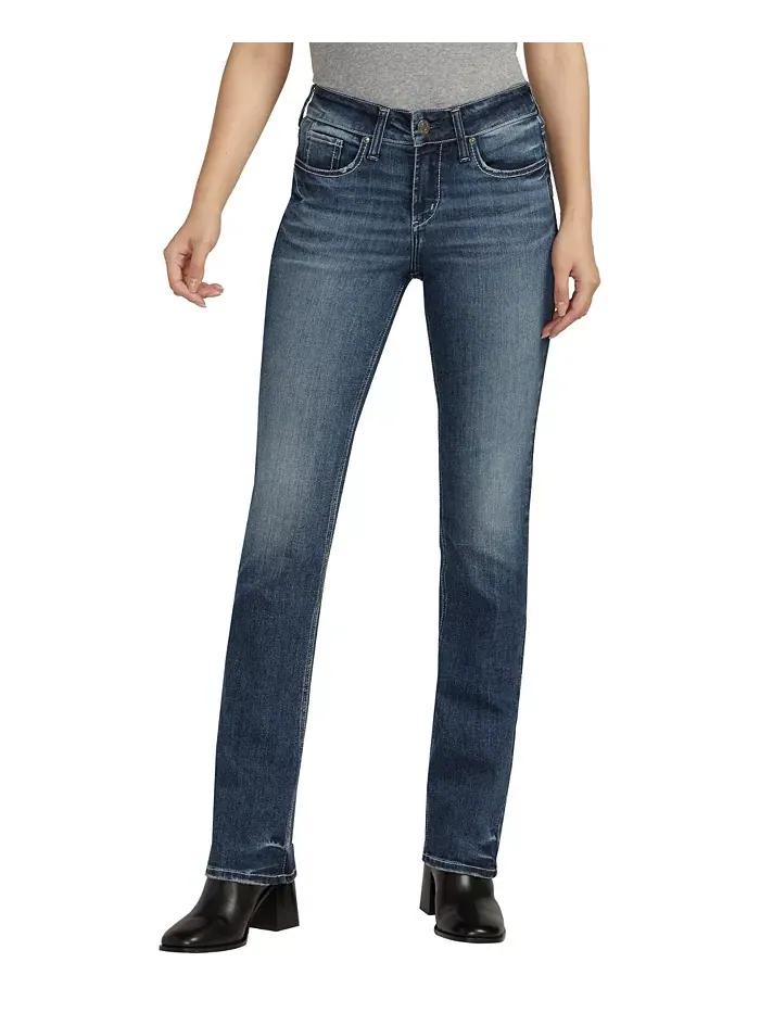 Женские джинсы Suki Mid Rise Slim Bootcut Silver Jeans Co. — синий