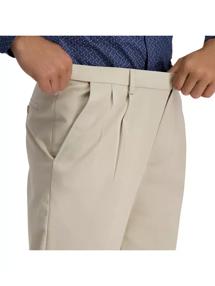 Мужские классические брюки с защипами Premium Khaki Iron Free Haggar — 4