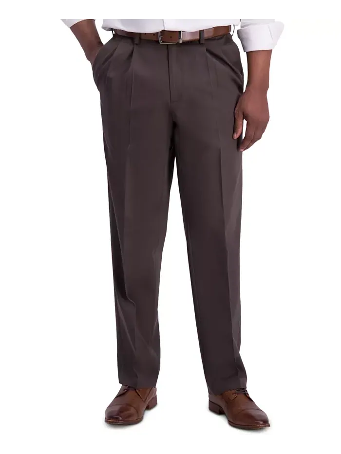 Мужские классические брюки с защипами Premium Khaki Iron Free Haggar — 1