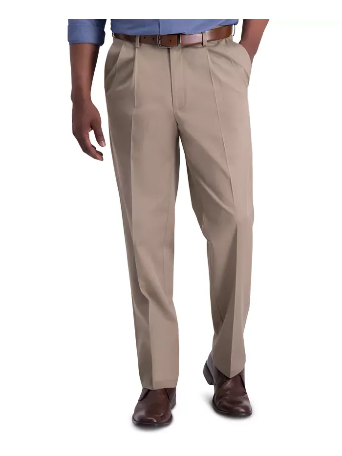 Мужские классические брюки с защипами Premium Khaki Iron Free Haggar — 1