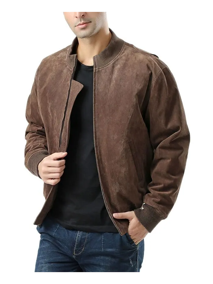 Мужская замшевая кожаная куртка-цистерна времен Второй мировой войны Landing Leathers — изображение 2 из 3, коричневый