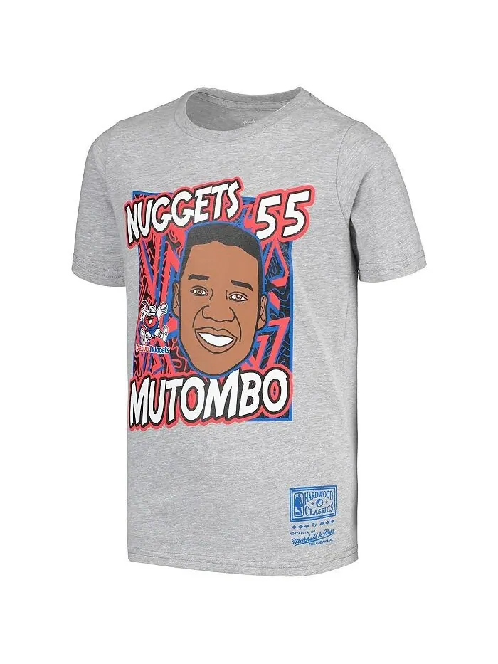 Серая футболка Big Boys Dikembe Mutombo Denver Nuggets Hardwood Classics King of the Court Player — изображение 3 из 4, серый