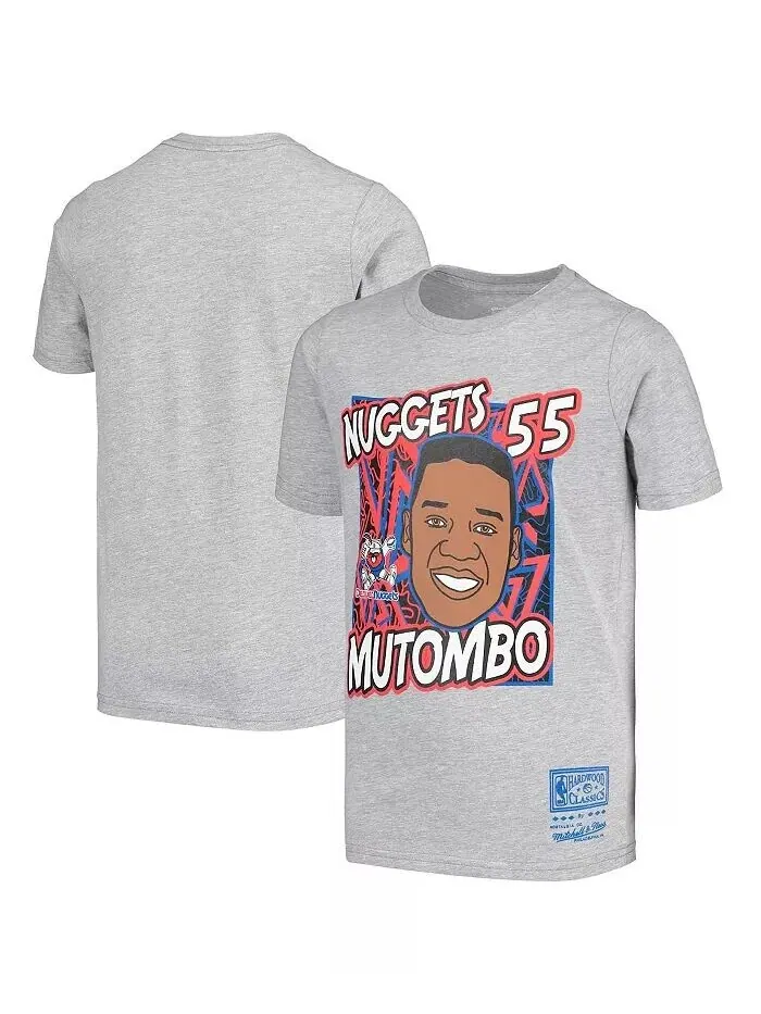 Серая футболка Big Boys Dikembe Mutombo Denver Nuggets Hardwood Classics King of the Court Player — изображение 1 из 4