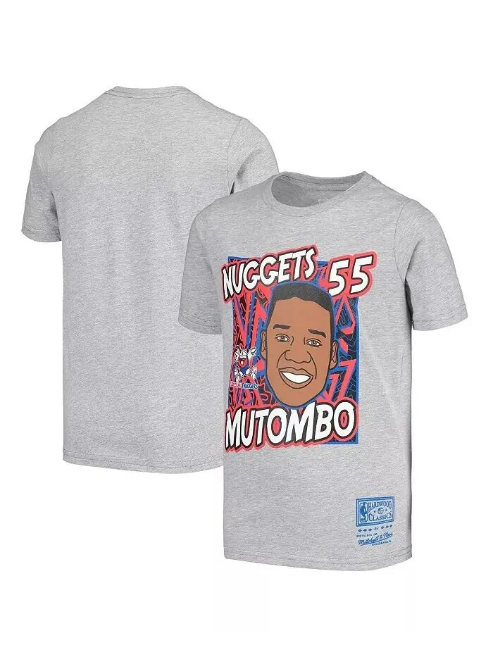 Серая футболка Big Boys Dikembe Mutombo Denver Nuggets Hardwood Classics King of the Court Player — изображение 2 из 4