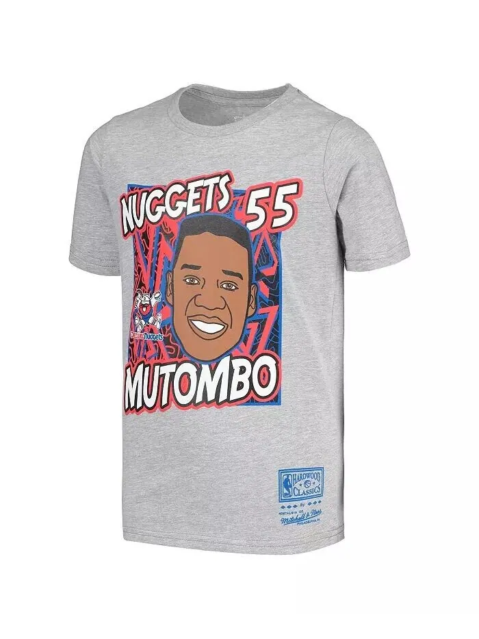 Серая футболка Big Boys Dikembe Mutombo Denver Nuggets Hardwood Classics King of the Court Player — изображение 3 из 4