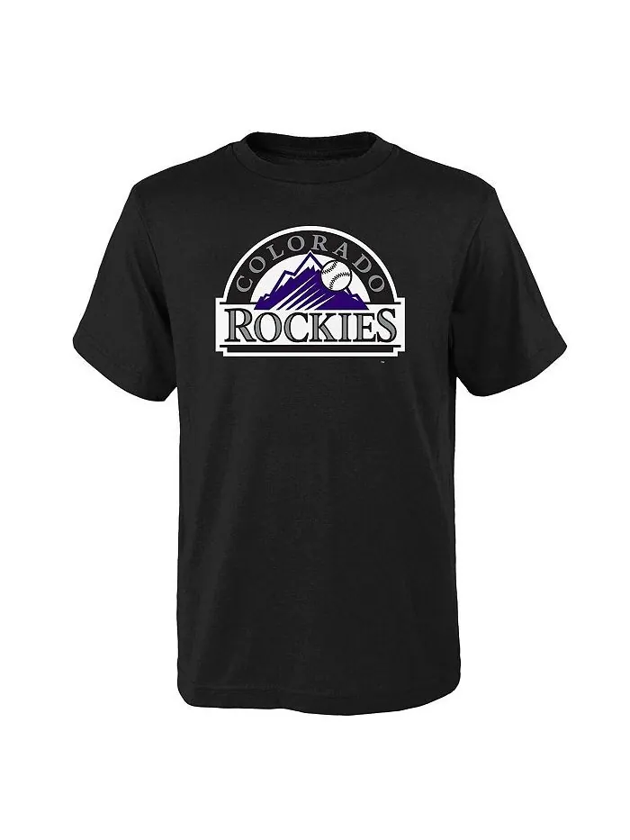 Черная футболка с логотипом основной команды Big Boys and Girls Colorado Rockies Outerstuff — черный