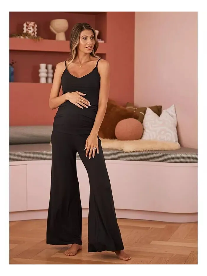 Широкие брюки для отдыха «Angel» для беременных ANGEL MATERNITY — изображение 2 из 4, черный