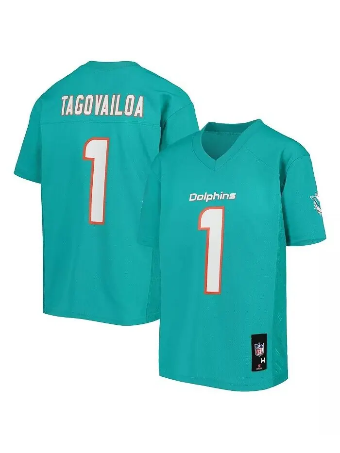 Реплика игрока Big Boys Tua Tagovailoa Aqua Miami Dolphins Outerstuff — голубой